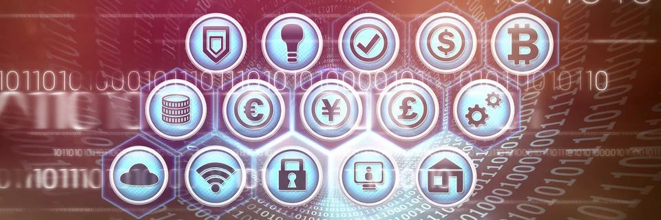 Composite image of various vector icons Stock Illustration