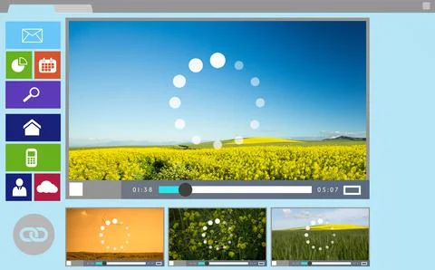Composite image of various video and icons Stock Photos