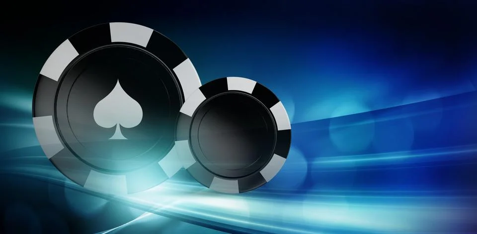 Composite image of vector 3d image of black casino token Stockfoto's