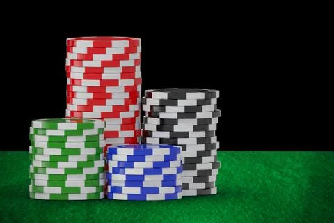 Composite image of vector 3d image of gambling chips Foto stock