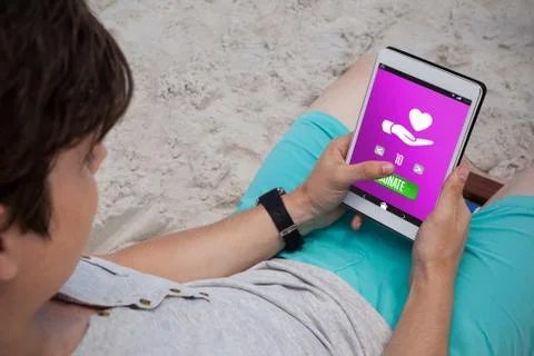 Composite image of vector icon of donation Foto stock