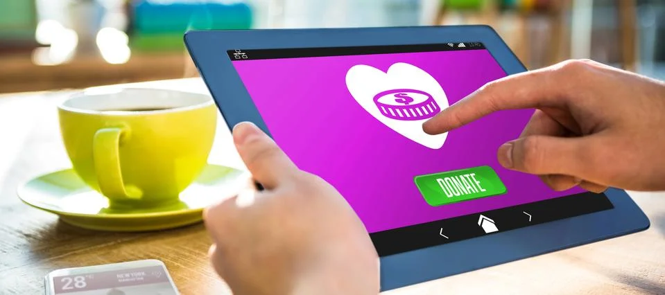 Composite image of vector icon of donation Foto stock