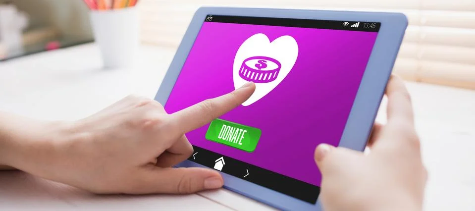 Composite image of vector icon of donation Stock Photos
