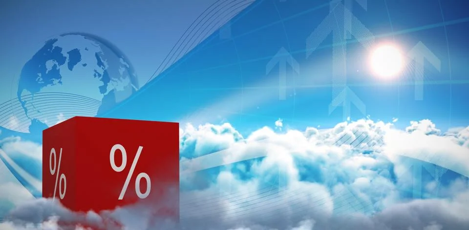 Composite image of vector icon of percentage symbol Fotos de archivo