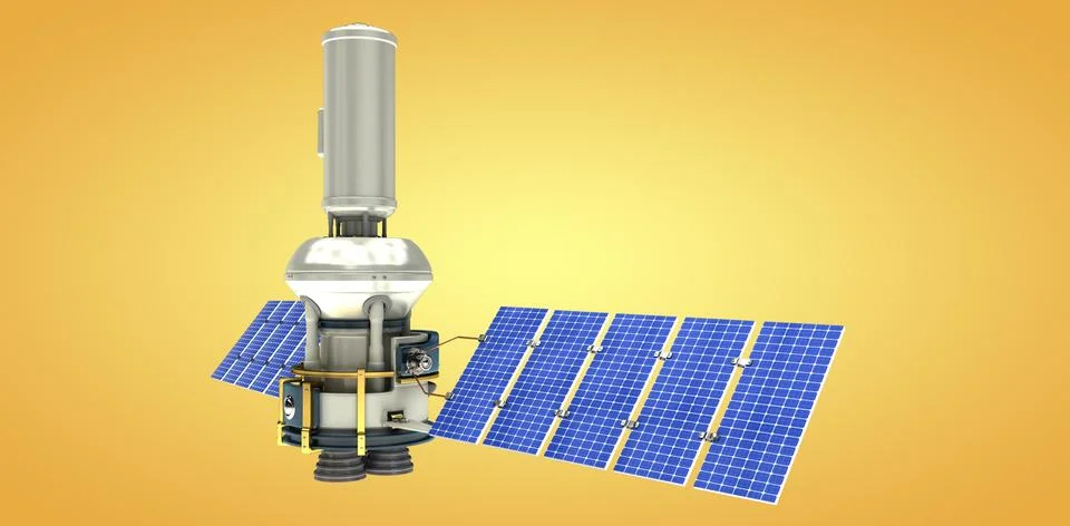 Composite image of vector image of a 3d modern solar satellite 스톡 일러스트