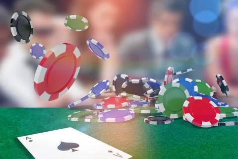 Composite image of vector image of 3d gambling chips Illustrazione stock
