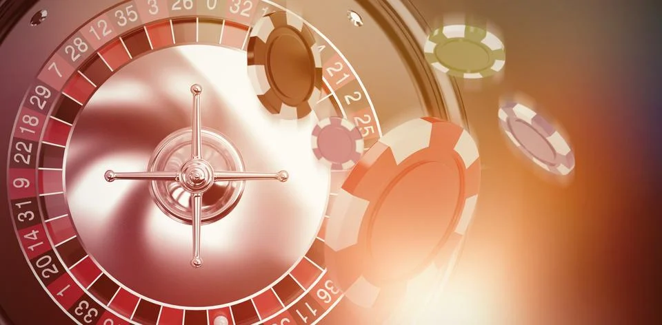 Composite image of vector image of 3d gambling chips Foto stock