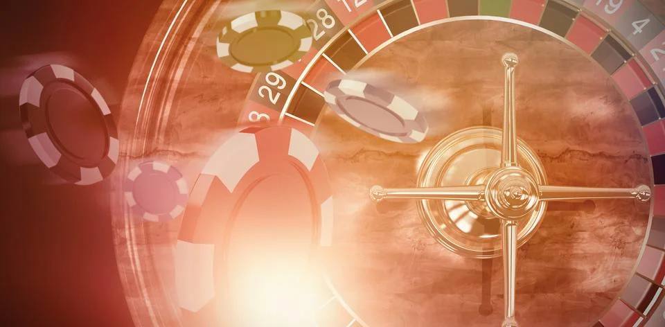 Composite image of vector image of 3d gambling chips Foto stock