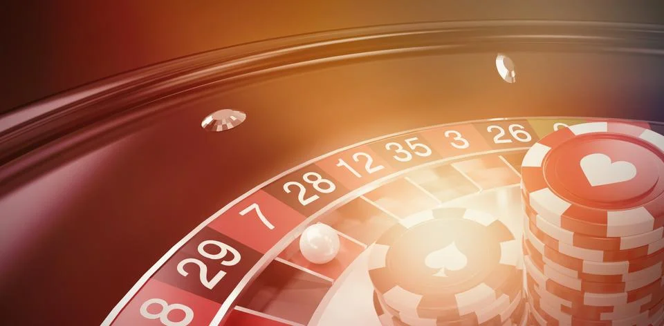 Composite image of vector image of 3d gambling chips Foto stock