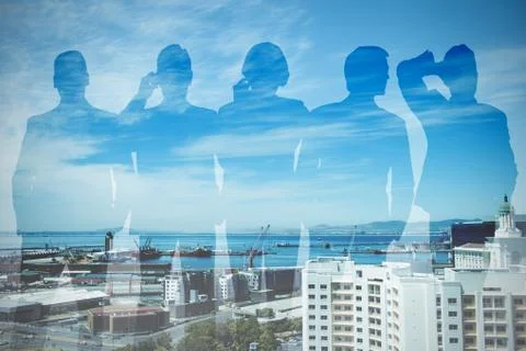 Composite image of vector image of business people Foto stock