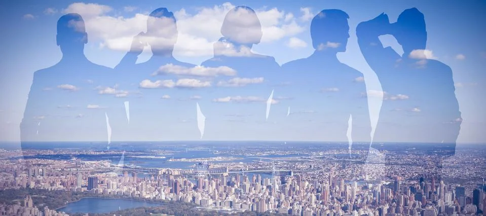 Composite image of vector image of business people Foto stock