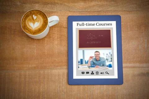 Composite image of vector image of e-learning interface Foto stock