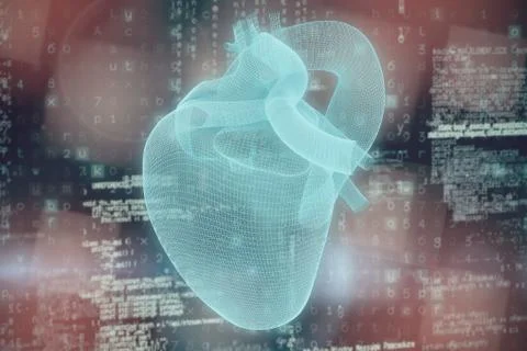 Composite image of vector image ofÂ blue 3d human heart 写真素材