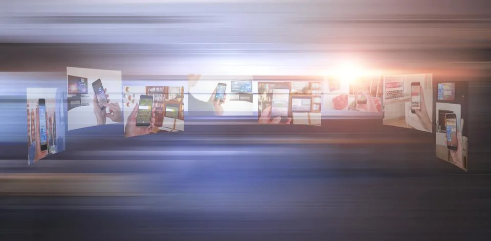 Composite image of vector image of various device screens Stock Photos