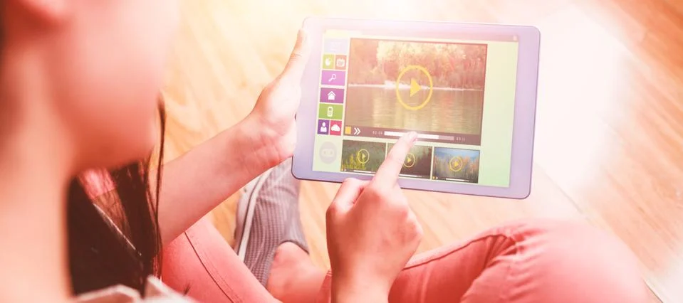 Composite image of vector image of various video and computer icons Stock Photos