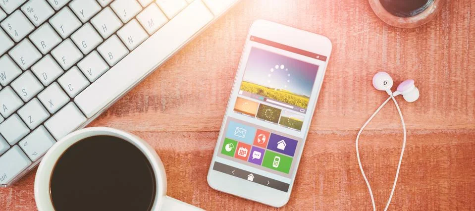 Composite image of vector image of various video and icons Stock Photos