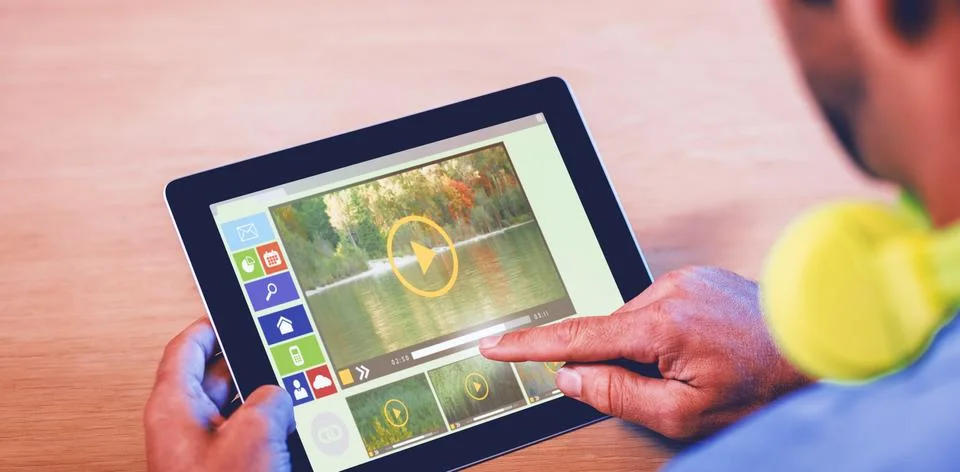 Composite image of vector image of various video and computer icons Stock Photos