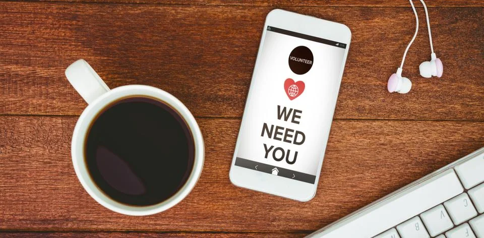Composite image of vector image of we need you text with icons Stock Photos