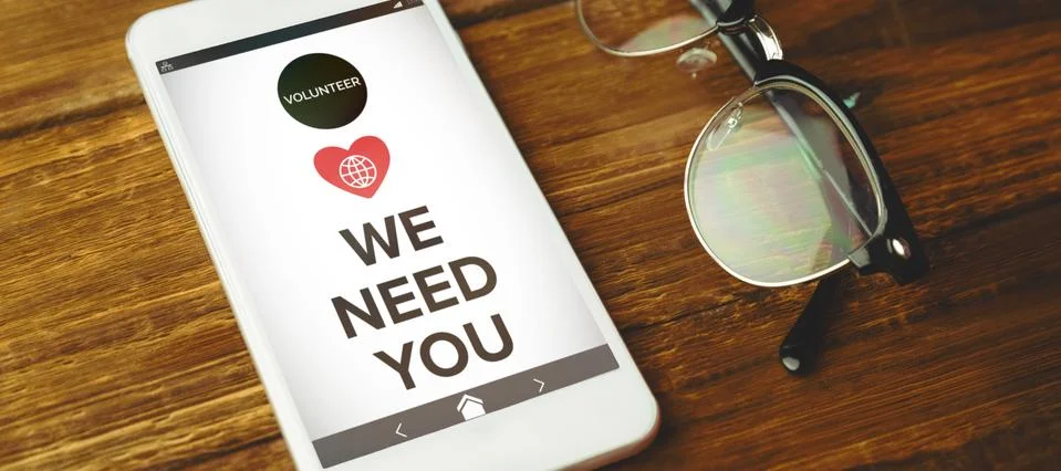 Composite image of vector image of we need you text with icons 스톡 사진
