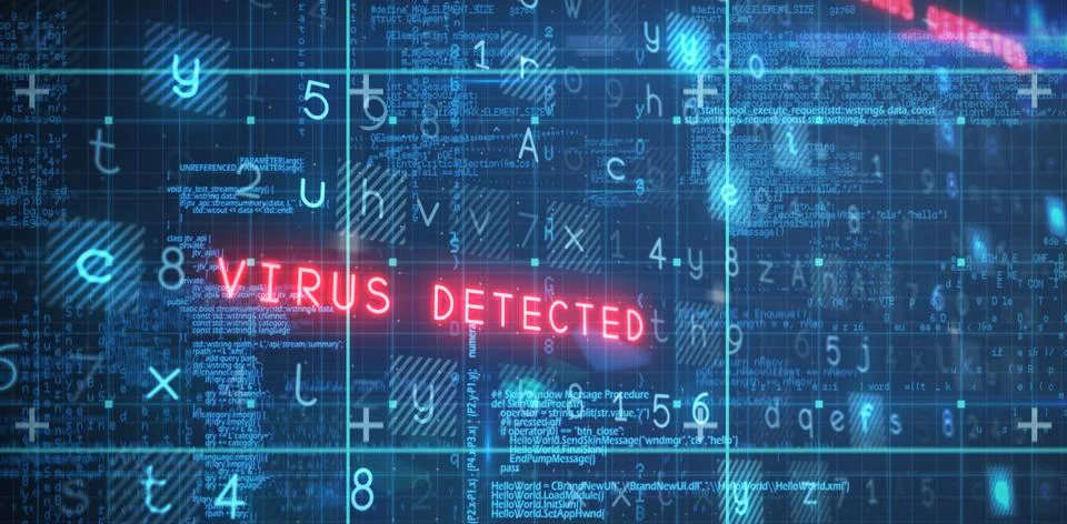 Composite image of virus background Illustrazione stock