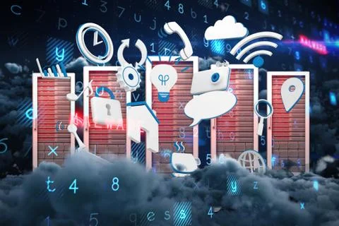 Composite image of virus background Stock Illustration