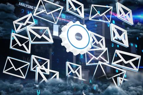 Composite image of virus background Stock Illustration