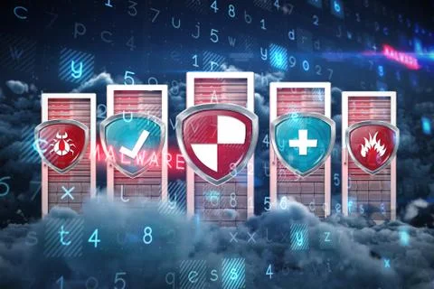 Composite image of virus background Stock Illustration