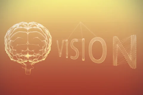 Composite image of vision text on white background Stock Illustration