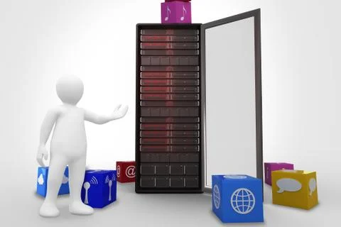 Composite image of white character orating Stock Illustration