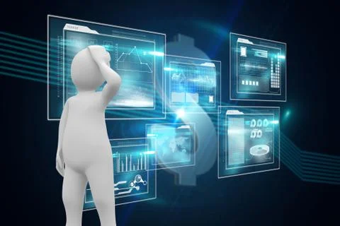 Composite image of white character thinking Illustrazione stock