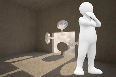 Composite image of white character thinking 스톡 일러스트