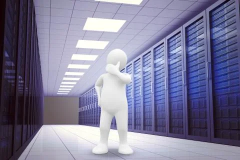 Composite image of white character thinking Stock Illustration