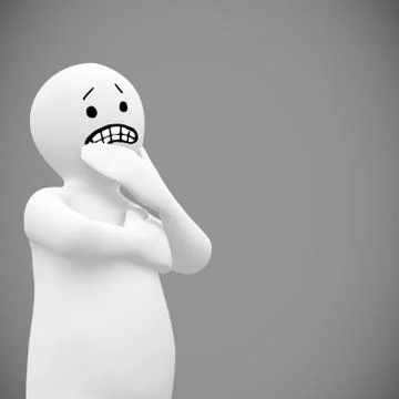Composite image of white character thinking Illustrazione stock