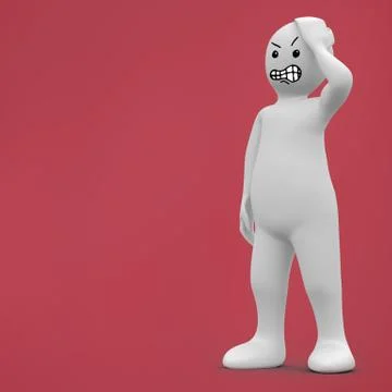 Composite image of white character thinking Illustrazione stock