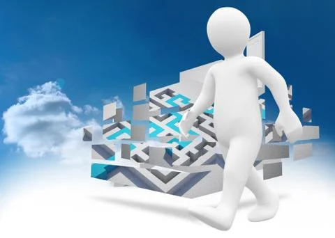 Composite image of white character walking Stock Illustration