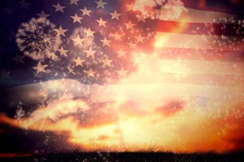 Composite image of white fireworks exploding on black background Illustrazione stock