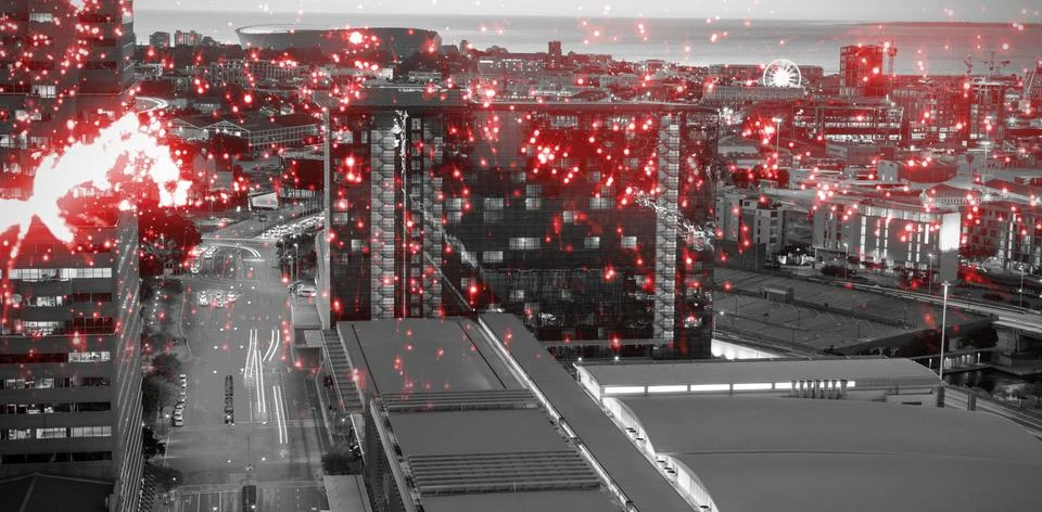 Composite image of white fireworks exploding on black background Stock Photos