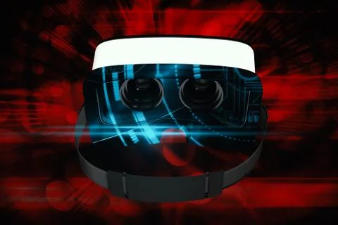 Composite image of white virtual reality headset against white background Stock Illustration