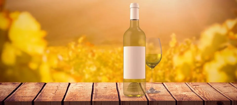 Composite image of white wine Illustrazione stock