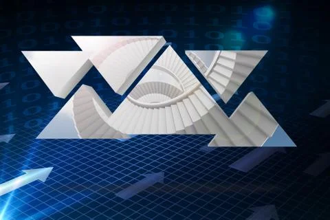 Composite image of winding staircase on abstract screen Stock Illustration