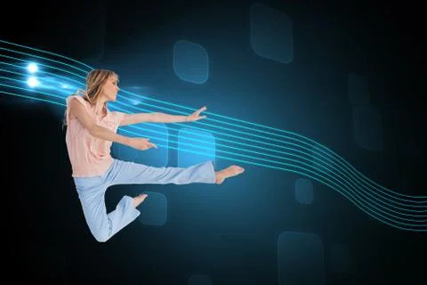 Composite image of woman doing dance pose イラスト素材