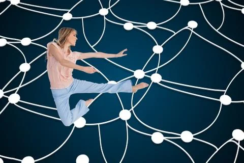 Composite image of woman doing dance pose Stock Illustration