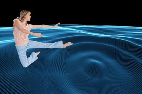 Composite image of woman doing dance pose Stock Illustration