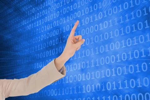 Composite image of woman pointing 스톡 일러스트