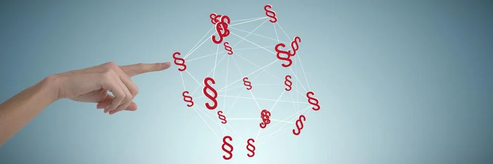 Composite image of womans hand using invisible screen 写真素材