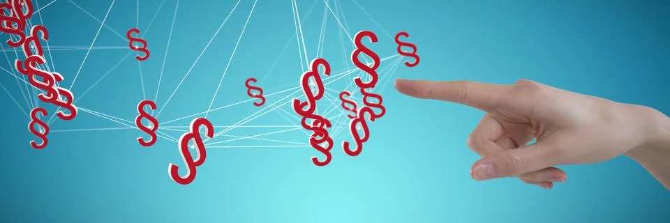 Composite image of womans hand using invisible screen 写真素材