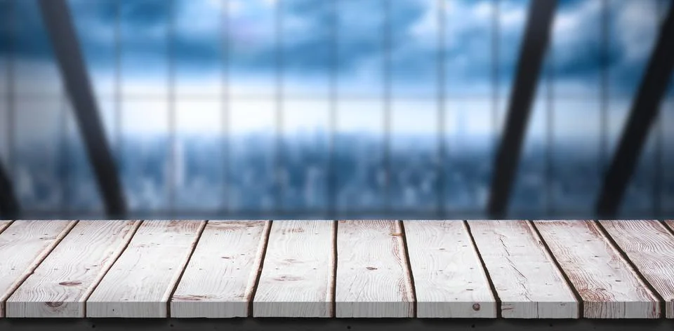 Composite image of wooden table Stock Illustration