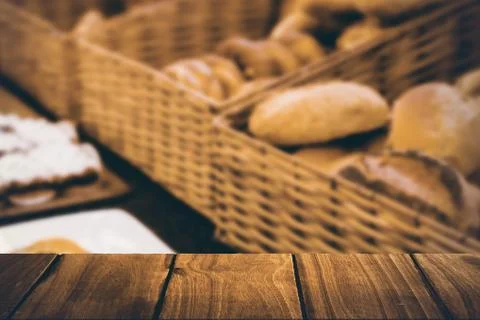 Composite image of wooden table Stock Illustration
