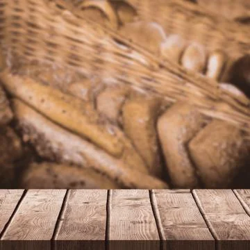 Composite image of wooden table Stock Illustration