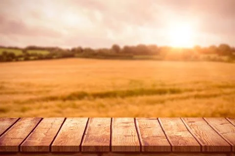 Composite image of wooden table Stock Illustration
